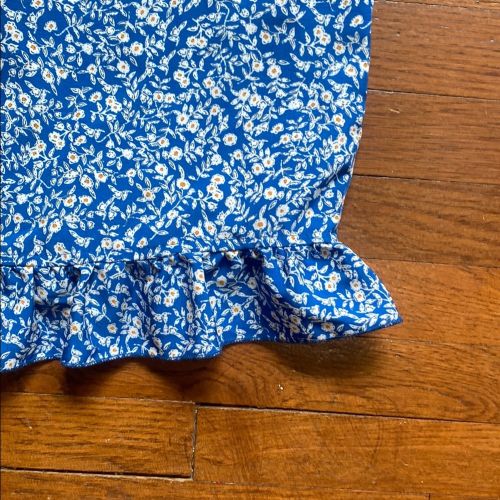Blue Ruffled Mini Wrap Skirt - Picture 7 of 7